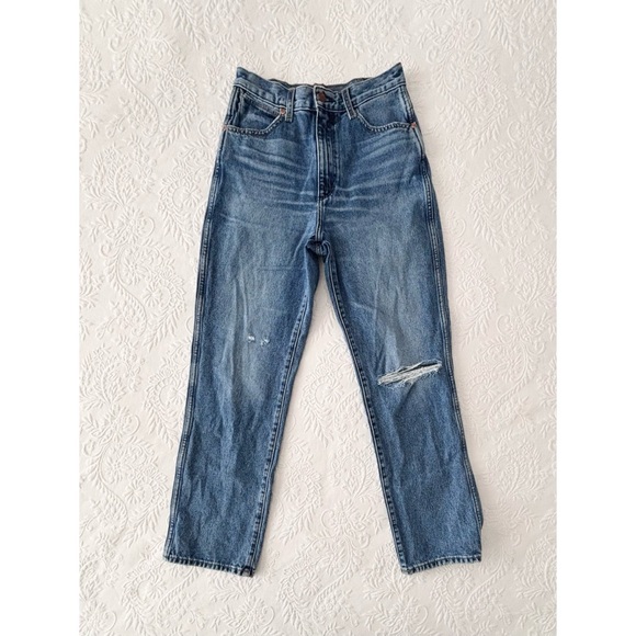 Wrangler Wild West 603 High Rise Straight Jean Retro Mid Damaged - Picture 2 of 15